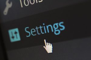 Mouse hovering over the "Settings" option on the WordPress Dashboard menu