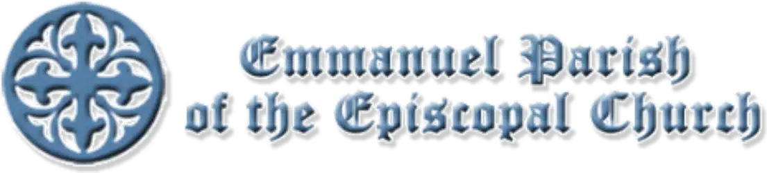 Logo with intricate blue emblem next to the text 