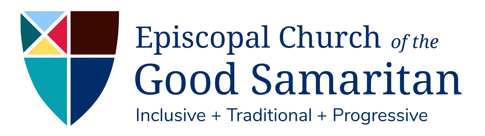 Logo for the Episcopal Church of the Good Samaritan in Corvallis, Oregon, featuring a shield crest and the tagline 